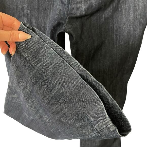 Current / Elliott 32 The Neat Trouser Jeans Dark Blue Denim Wide Leg 70s - Picture 10 of 10